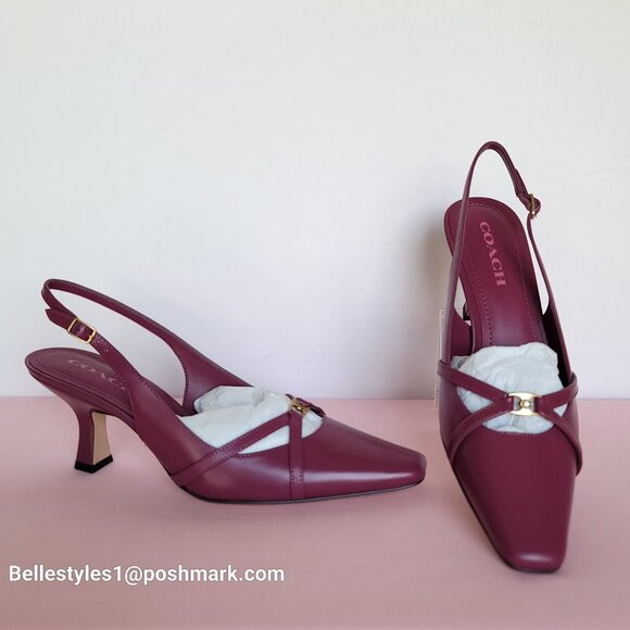 COACH Rowyn Smooth Leather Slingback Pumps- Pink- Women’s Size 8.5B ⭐ - Picture 4 of 16